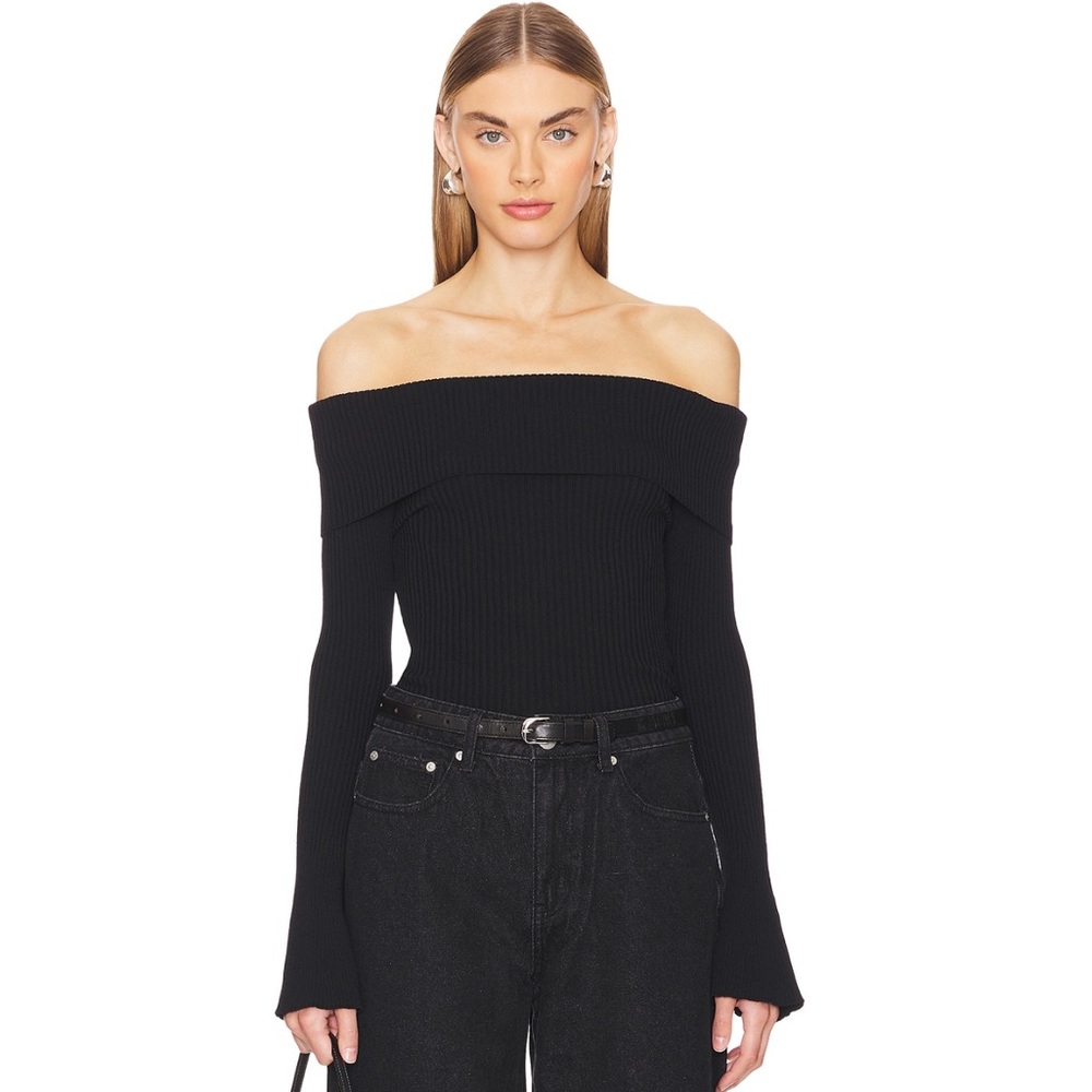 Candace Off-Shoulder Sweater — Black